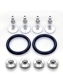 1 Set Auto-Stoßfänger Verstärkungsplatten - Vorder- und Hinterer Stoßfänger Befestigungen, Stoßfänger Öffnungsbefestigungsschrauben und -muttern, JDM Tuning Zubehör, für die Verwendung mit Unterlegscheiben, Ringen, Schrauben und elastischen Ringen - Verschiedenfarbig - Übersicht 9