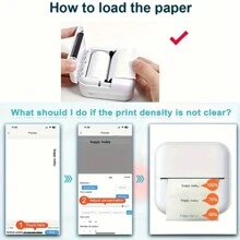 Mini Sticker Printer Pocket Inkless Thermal Printer With 6 Rolls Thermal Paper And Sticker For IOS&Android, Smart Portable Receipt Printer For Photo Journal Notes Memo - Multicolor - View 8