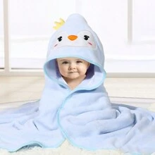 1 pièce Serviette de bain à capuche avec motif animal visage, unisexe. Serviette de bain à capuche unique pour nouveau-né avec design animal. Super doux peignoir de bain à capuche en polaire pour bébé. Serviette à capuche quatre-saisons pour tout-petit