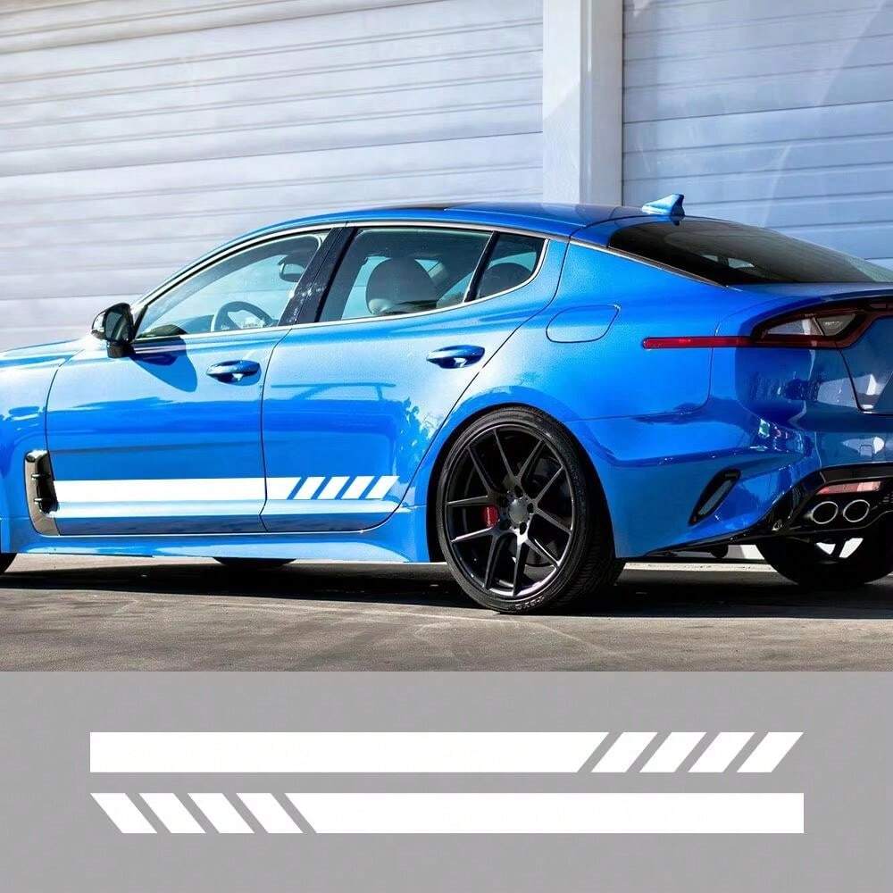 2Pcs Car Door Side Skirt Long Stripe Stickers For KIA Stinger GT