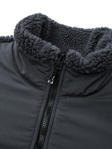 1 chiếc áo khoác lông cừu ngoài trời dành cho nữ, áo hoodie thường ngày lót lông cừu ấm áp, mùa thu/đông - Xám - Xem 4