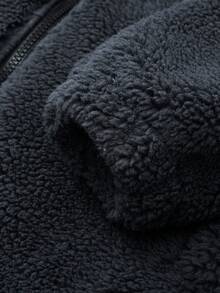 1 chiếc áo khoác lông cừu ngoài trời dành cho nữ, áo hoodie thường ngày lót lông cừu ấm áp, mùa thu/đông - Xám - Xem 8