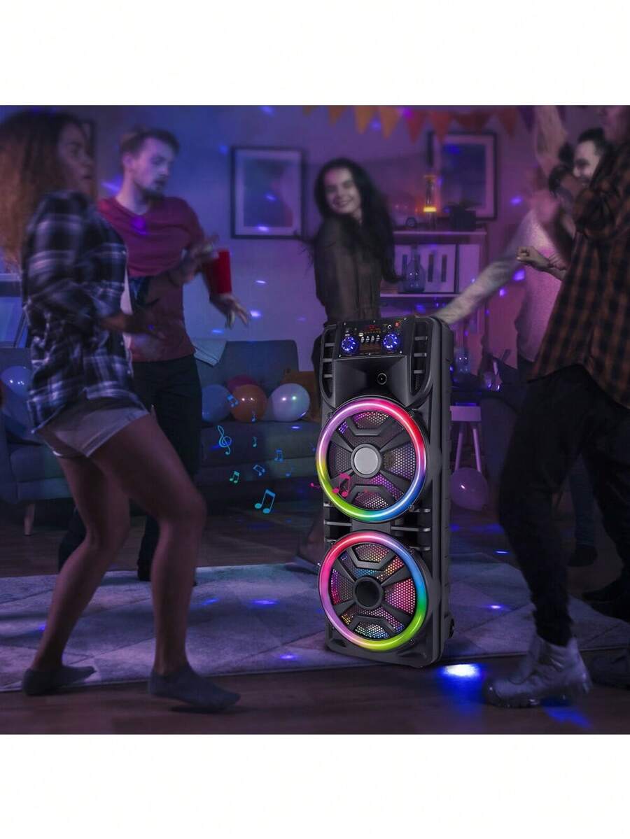 Altavoz Bluetooth para fiesta recargable con doble woofer de 12