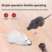 1 套无线遥控电动老鼠毛绒玩具，仿真老鼠逗猫器，防无聊遥控玩具 - 彩色 - 查看 3