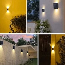 Wireless Rechargeable Outdoor Solar Wall Light Led For Wall 2 Spotlights 2 Beams Garden Backyard Slim - Một cỡ - Xem 7