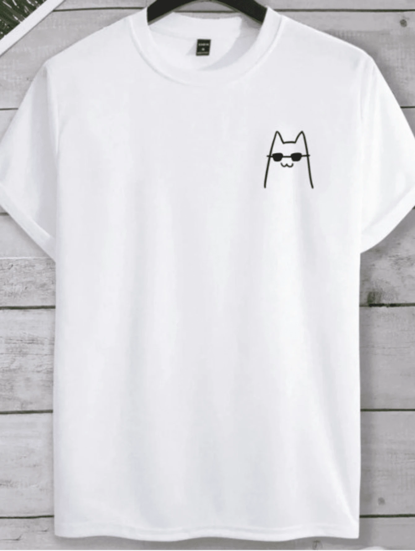 T-Shirt Cat Shirt Basic Printed Casual Cotton Mesh 30.1 - trắng - Xem 1