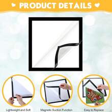 Khung ảnh từ tính màu đen 5 chiếc, Khung trưng bày hình vuông, Khung dán không cần khoan, Thích hợp cho bằng tốt nghiệp, ảnh, chứng chỉ, phòng trưng bày, màn hình treo tường - màu đen - Xem 4