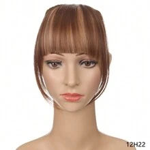 短刘海金色夹式发刘海耐热假发合成刘海发夹天然接发