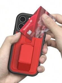 1pc Multifunctional Passionate Red Phone Case With Stand, Suitable For IPhone 15 Pro Max; Magnetic Wallet Style Phone Case, Compatible With 14 6.1 Inch,International Version, Not The Domestic Version - Red - View 5