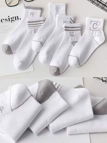 6 đôi tất thể thao nam, tất cổ ngắn thấm hút mồ hôi khi chơi bóng rổ, tất thể thao màu trắng thời trang cho mùa thu đông - Nhiều màu - Xem 9
