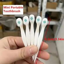 20pcs/Pack Disposable Toothbrush With Pre-Pasted Mint & Peach Flavor Tooth Pearls - Full Head, Medium Bristles, Polyester - Alcohol-Free Adult Portable Toothbrush With Toothpick - Oral Care Anytime Anywhere, No Rinsing Required - Multicolor - View 5