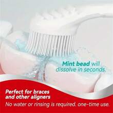 20pcs/Pack Disposable Toothbrush With Pre-Pasted Mint & Peach Flavor Tooth Pearls - Full Head, Medium Bristles, Polyester - Alcohol-Free Adult Portable Toothbrush With Toothpick - Oral Care Anytime Anywhere, No Rinsing Required - Multicolor - View 7