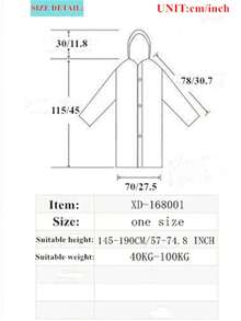 男女通用成人尺寸白色 EVA 连帽长款轻便雨衣 - 白色 - 查看 2