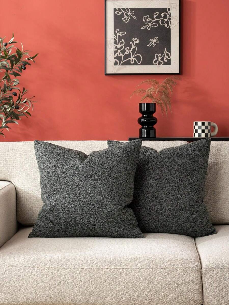 Một mảnh, Vỏ gối bằng vải nỉ mềm màu xám xanh lá cây, lót vải nhiệt (Không bao gồm lõi gối), Vỏ gối lông cừu mềm mại màu trung tính, Vỏ gối bằng vải nhung mềm mại và thoải mái, Thích hợp để trang trí ghế sofa, phòng ngủ và giường, Phù hợp cho mọi mùa