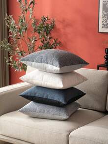 Một mảnh, Vỏ gối bằng vải nỉ mềm màu xám xanh lá cây, lót vải nhiệt (Không bao gồm lõi gối), Vỏ gối lông cừu mềm mại màu trung tính, Vỏ gối bằng vải nhung mềm mại và thoải mái, Thích hợp để trang trí ghế sofa, phòng ngủ và giường, Phù hợp cho mọi mùa - Xem 10