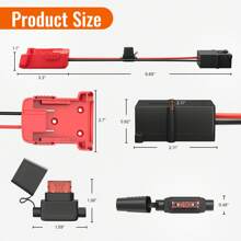 1set Power Wheels Battery Adapter 18V For Milwaukee Battery Adapter With 12AWG Wire Harness Connector Compatible With Fisher-Price 12 Volt Power Wheels,Tool Accessories - Red - View 3