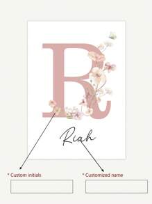 3pcs Frameless / Wood Frame Pink Personalized Name Custom Art Painting Flowers Canvas Hanging Picture Dopamine Picture Aesthetic Wall Art Kindergarten Decoration Girls Bedroom Decor Birthday Gift Gifts Graduation,Home Refresh,Home Decor Living Room - Pink - View 5