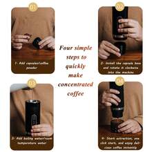 1 件便携式全自动胶囊咖啡机，USB 充电，无线加热，三合一咖啡粉和 N/ 胶囊兼容，适合户外、宿舍、商务旅行、家庭、汽车和户外使用，礼盒套装 - 彩色 - 查看 12