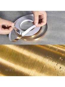 1 件金色防水地板/墙壁自粘密封胶带，适用于 DIY 瓷砖填缝 - 金色 - 查看 2
