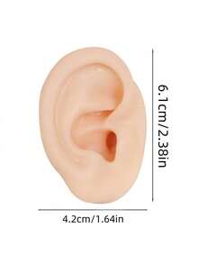 Modelo de oreja de cara humana realista de silicona, herramienta de enseñanza para perforación de orejas, molde de exhibición de aretes, molde de práctica de perforación de orejas, apto para exhibición de joyas de arete y enseñanza - Multicolor - Ver 4