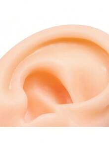 Modelo de oreja de cara humana realista de silicona, herramienta de enseñanza para perforación de orejas, molde de exhibición de aretes, molde de práctica de perforación de orejas, apto para exhibición de joyas de arete y enseñanza - Multicolor - Ver 10