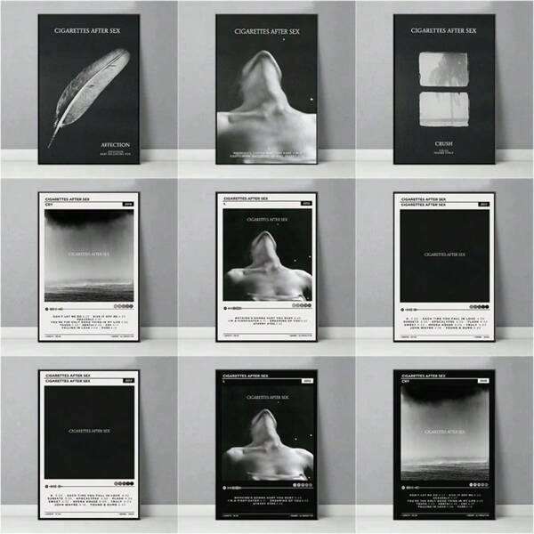 1pc Preto e Branco Banda Cantor Cigarros Depois de 'I.' 'Crush' Álbum de Música Tracklist Canvas Poster Wall Pictures Home Room Decor Sem Moldura, Arte de Parede