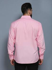 Men's Long Sleeve Slim Easy Dress Shirt - Hồng - Xem 3