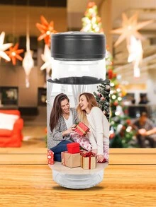 Customized Christmas Photo Cup Sleeve, Creative Personalized Christmas Cup Sleeve, Customizable Photo Personalized Coffee Cup Sleeve, Suitable For Christmas Family Gatherings And Holiday Parties, Personalized Christmas Gift Cup Sleeve, Unique Photo Design Makes Your Cup Distinctive And Fit For Holiday Atmosphere, Fits Coffee Cups, Mugs And Various Cups For Christmas Decoration, The Warmest Christmas Gift For Family And Friends Water Bottle - Multicolor - View 5