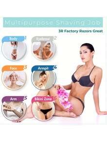 Bộ 30 dao cạo tỉa lông mày an toàn có nắp bảo vệ, dụng cụ trang điểm (màu vàng, xanh dương, hồng, nhiều màu) - 1 hũ + 30 chiếc Nhiều màu - Xem 8