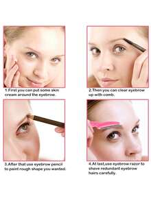 Bộ 30 dao cạo tỉa lông mày an toàn có nắp bảo vệ, dụng cụ trang điểm (màu vàng, xanh dương, hồng, nhiều màu) - 1 hũ + 30 chiếc Nhiều màu - Xem 4