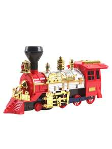 1 件复古电力机车，带声光、蒸汽效果、多向轮、碰撞转向、益智幼儿爬行玩具 - 彩色 - 查看 9