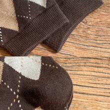 5 双女士轻质中筒袜，春/秋，复古艺术风格，钻石图案，经典时尚，适合日常穿着 - 彩色 - 查看 4