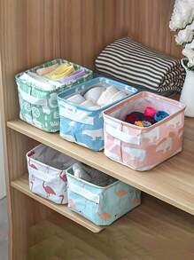 5/3/1pc Clothes Storage Basket, Wardrobe Organizer, Washable Fabric Storage Bag, Desktop Storage Basket, Office Desk Organizer, Foldable Debris Storage Basket With Handle, Cosmetic Storage Box, Home Organization, Foldable Fabric Storage Basket, Makeup Organizer Basket, Patterned Cosmetic & Miscellaneous Storage Basket
