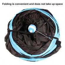 室内猫咪互动猫隧道，兔子隧道玩具，宠物玩具猫咪玩耍隧道，适用于小猫、兔子、小狗、皱纹弹出式黑色 47 英寸 S 形，优质三向猫隧道，可折叠室内猫隧道，三向，便携式游戏管带窥视孔，非常适合小猫、兔子和小型宠物，有趣的互动玩具，适合玩耍。锻炼 - 黑色 - 查看 4