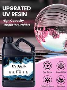 500g Upgraded Transparent Hard UV-Cured Resin, Suitable For DIY Jewelry Making, Craft Decoration - Low Odor UV Glue, Solar-Powered Fast Curing Epoxy Resin For Casting, DIY Resin Molds, Crafts Making - UV Resin Kits - View 3