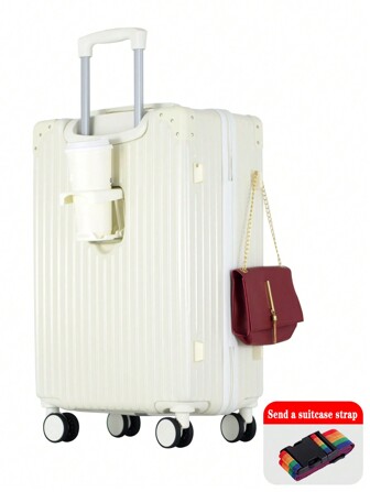 Maleta de viaje duradera de 20/22/24/26 pulgadas con gran capacidad, que puede acomodar talla grande del 30% de puertos USB + tazas + ganchos + ruedas universales silenciosas + candado antirrobo TSA, equipaje con 4 ruedas para estudiantes hombres que puede usarse como regalo, artículo útil para bolsa de viaje, accesorios escolares