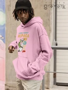 Liama Llama Alpaca Peru Meme Wanna Over  Sweatshirt 2532 GEEK FLOW - 淺粉色 - 查看 4