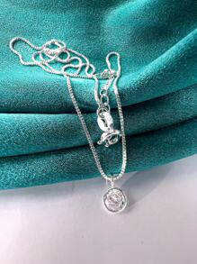 Round Point Of Light Necklace 925 Silver - Bạc - Xem 8