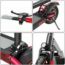Foldable Electric Scooter 28MPH 31-37Miles Max Range Max Load 200lb Dual Brakes 3 Modes Commuter E Scooter 10" Off Road Tires No Traffic Jam Scooter 800W Peak - 黑色 - 查看 4