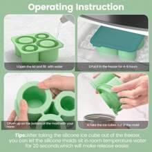 ICE TRAY 1入組運動水瓶冰塊盤帶蓋硅膠製冰箱，製作4個空心圓柱形冰塊，適用於30-40盎司杯子，用於降溫威士忌酒、飲品、咖啡、廚房、夏日海灘派對、食品、露營、組織管理、房間裝飾、廚房用品 - 多色 - 查看 4