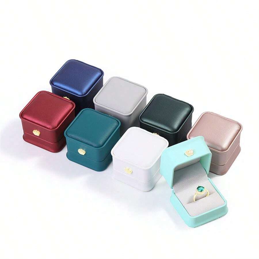 11pcs Luxury Crown Design Adjustable Rings Storage Box, Jewelry Case