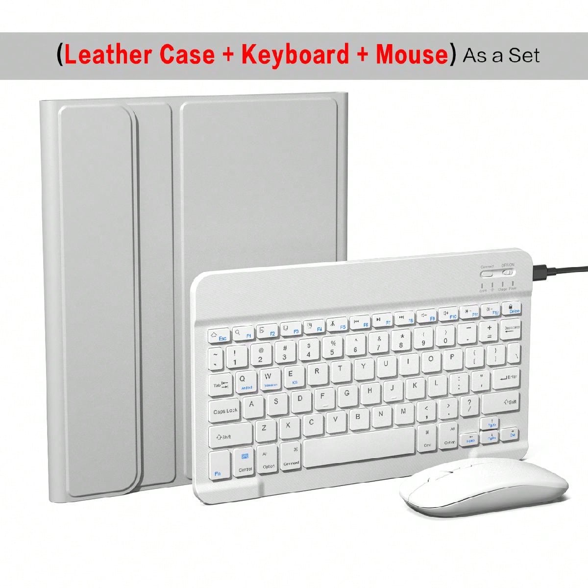 Keyboard Protective Case With Detachable Wireless Bluetooth Keyboard & Mouse, Built-In 150mAh Battery, Compatible With IPad, Includes Apple Pencil Slot, Suitable For IPad 5/6/7/8/9/10 & Air 3/4/5/6 (10.2/10.5/10.9/11 Inch) - Grey