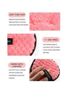 Bộ 6/4/2/1 miếng bọt biển làm sạch màu hồng, Bông mút trang điểm, Bông mút phủ phấn, Bông mút trang điểm, Bông tẩy trang, Miếng trang điểm, Miếng trang điểm sợi siêu mềm, Miếng bọt biển làm sạch mặt và cơ thể, Loại bỏ mụn đầu đen, Làm sạch mặt mềm mại, Miếng tẩy trang, Dụng cụ làm sạch mặt - Hồng - Xem 6