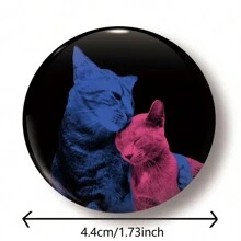 1 pieza Broche de seguridad con diseño de gato de 4,4 cm/1,73 pulgadas, insignia de botón, adecuado para sujetar en ropa, bolsos, mochilas, regalo divertido para amigos y familia