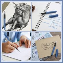 Calligraphy Pen Set 74pcs- 8 Calligraphy Fountain Pens With Varied Nibs, 66 Ink Cartridges(14 Colors)-Writing, Drawing, Calligraphy Practice For Beginner