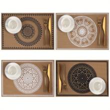 4 Stücke/6 Stücke/8 Stücke einfarbige quadratische Tischsets, 43cm*46cm, hitzebeständig, Esszimmer Dekoration, Tischdekoration, Stofftischsets, Untersetzer, geeignet für Neujahr, Ostern, Valentinstag