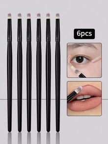 Bộ 6 cọ môi, cọ che khuyết điểm, cọ son môi, cọ son bóng, cọ trang điểm đa năng - Mềm mại cho quầng thâm mắt, che mụn, làm nổi bật mũi, bộ cọ, bộ cọ trang điểm, bộ cọ trang điểm, bộ trang điểm hoàn chỉnh, bộ cọ trang điểm, bộ trang điểm hoàn chỉnh, bộ cọ, bộ cọ trang điểm, bộ quà tặng trang điểm, bộ - màu đen - Xem 7