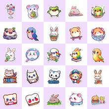 50 miếng dán Graffiti chủ đề động vật dễ thương nhiều màu sắc, thích hợp để trang trí lễ hội, miếng dán sáng tạo cho bé trai và bé gái, đàn ghita, ván trượt, bình nước, mũ bảo hiểm, ván trượt tuyết, vỏ điện thoại máy tính xách tay, cửa tủ lạnh, hành lý, miếng dán Graffiti - Nhiều màu - Xem 6