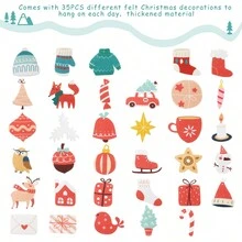 2024 年圣诞倒计时日历，冬季风格圣诞树挂历/24 件日历口袋旗/24 天亚麻挂式倒计时日历糖果礼品袋 DIY 圣诞倒计时装饰，适用于墙壁、家庭和办公室节日装饰 - 彩色 - 查看 4