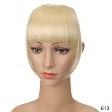 短刘海金色夹式发刘海耐热假发合成刘海发夹天然接发